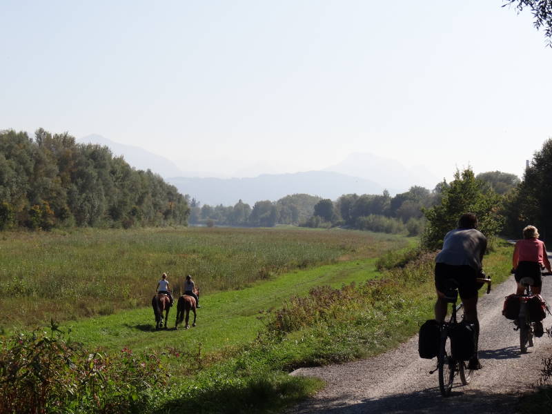 Innradweg auf dem Damm